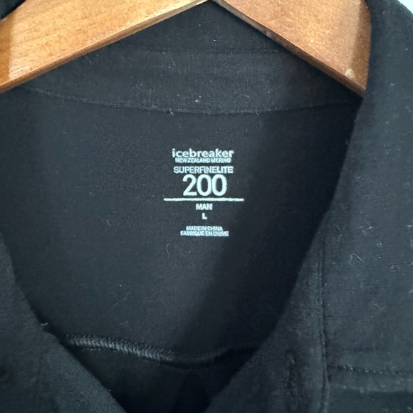 Icebreaker wool button up shirt 200 weight black size large - Picture 3 of 8